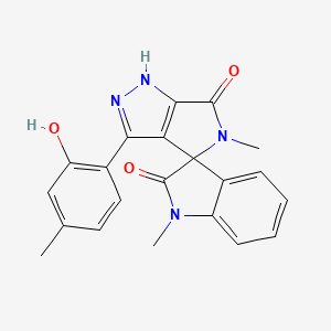 molecular formula C21H18N4O3 B14102509 3'-(2-hydroxy-4-methylphenyl)-1,5'-dimethyl-1'H-spiro[indole-3,4'-pyrrolo[3,4-c]pyrazole]-2,6'(1H,5'H)-dione 