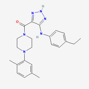 molecular formula C23H28N6O B14102550 (4-(2,5-dimethylphenyl)piperazin-1-yl)(5-((4-ethylphenyl)amino)-1H-1,2,3-triazol-4-yl)methanone 