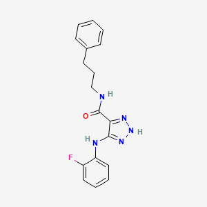 5-((2-fluorophenyl)amino)-N-(3-phenylpropyl)-1H-1,2,3-triazole-4-carboxamide