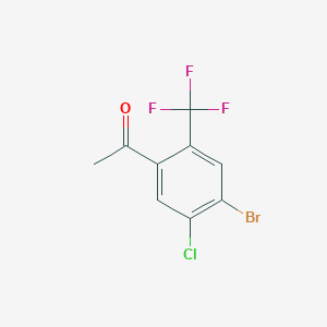 molecular formula C9H5BrClF3O B1410257 4'-Bromo-5'-chloro-2'-(trifluoromethyl)acetophenone CAS No. 1807114-58-4