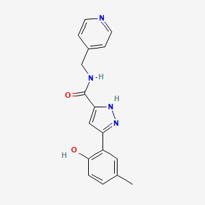 5-(2-hydroxy-5-methylphenyl)-N-(pyridin-4-ylmethyl)-1H-pyrazole-3-carboxamide