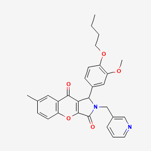 1-(4-Butoxy-3-methoxyphenyl)-7-methyl-2-(pyridin-3-ylmethyl)-1,2-dihydrochromeno[2,3-c]pyrrole-3,9-dione