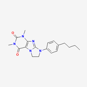 molecular formula C19H23N5O2 B14102608 6-(4-Butylphenyl)-2,4-dimethyl-7,8-dihydropurino[7,8-a]imidazole-1,3-dione 