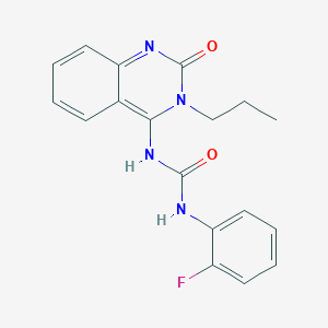 (E)-1-(2-fluorophenyl)-3-(2-oxo-3-propyl-2,3-dihydroquinazolin-4(1H)-ylidene)urea