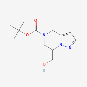molecular formula C12H19N3O3 B1410263 叔丁基 7-(羟甲基)-6,7-二氢吡唑并[1,5-a]哒嗪-5(4H)-羧酸酯 CAS No. 1823856-64-9