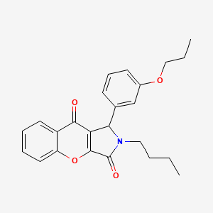 molecular formula C24H25NO4 B14102639 2-Butyl-1-(3-propoxyphenyl)-1,2-dihydrochromeno[2,3-c]pyrrole-3,9-dione 