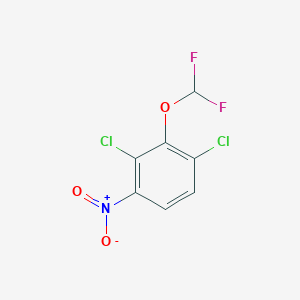 molecular formula C7H3Cl2F2NO3 B1410268 1,3-Dichloro-2-difluoromethoxy-4-nitrobenzene CAS No. 1806351-66-5