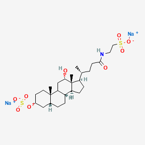 molecular formula C26H43NNa2O9S2 B14102682 disodium;2-[[(4R)-4-[(3R,5R,8R,10S,12S,13R,14S,17R)-12-hydroxy-10,13-dimethyl-3-sulfonatooxy-2,3,4,5,6,7,8,9,11,12,14,15,16,17-tetradecahydro-1H-cyclopenta[a]phenanthren-17-yl]pentanoyl]amino]ethanesulfonate 