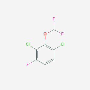 molecular formula C7H3Cl2F3O B1410269 1,3-Dichloro-2-difluoromethoxy-4-fluorobenzene CAS No. 1804516-64-0