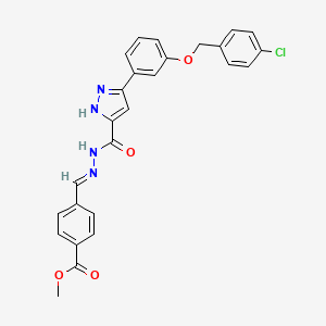 methyl 4-[(E)-{2-[(5-{3-[(4-chlorobenzyl)oxy]phenyl}-1H-pyrazol-3-yl)carbonyl]hydrazinylidene}methyl]benzoate