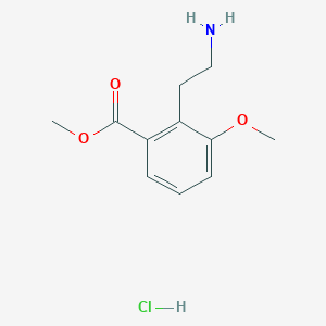 molecular formula C11H16ClNO3 B1410274 2-(2-氨基乙基)-3-甲氧基苯甲酸甲酯盐酸盐 CAS No. 1374652-72-8