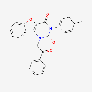 3-(4-Methylphenyl)-1-phenacyl-[1]benzofuro[3,2-d]pyrimidine-2,4-dione