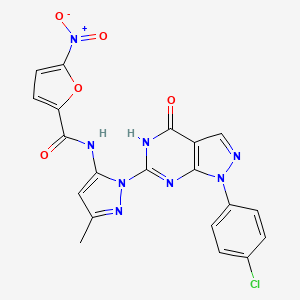 N-(1-(1-(4-chlorophenyl)-4-oxo-4,5-dihydro-1H-pyrazolo[3,4-d]pyrimidin-6-yl)-3-methyl-1H-pyrazol-5-yl)-5-nitrofuran-2-carboxamide