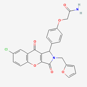 2-{4-[7-Chloro-2-(furan-2-ylmethyl)-3,9-dioxo-1,2,3,9-tetrahydrochromeno[2,3-c]pyrrol-1-yl]phenoxy}acetamide