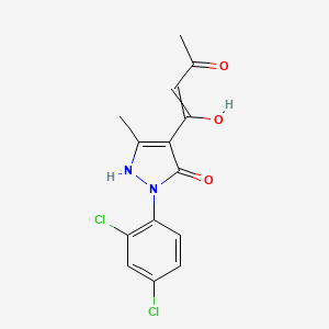 2-(2,4-dichlorophenyl)-4-(1-hydroxy-3-oxobut-1-enyl)-5-methyl-1H-pyrazol-3-one