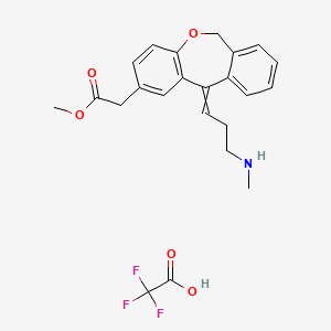 molecular formula C23H24F3NO5 B14102793 methyl 2-[11-[3-(methylamino)propylidene]-6H-benzo[c][1]benzoxepin-2-yl]acetate;2,2,2-trifluoroacetic acid 