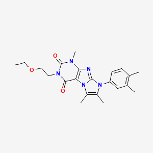 molecular formula C22H27N5O3 B14102800 6-(3,4-Dimethylphenyl)-2-(2-ethoxyethyl)-4,7,8-trimethylpurino[7,8-a]imidazole-1,3-dione 