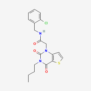 molecular formula C19H20ClN3O3S B14102818 2-(3-butyl-2,4-dioxo-3,4-dihydrothieno[3,2-d]pyrimidin-1(2H)-yl)-N-(2-chlorobenzyl)acetamide 