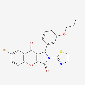 molecular formula C23H17BrN2O4S B14102825 7-Bromo-1-(3-propoxyphenyl)-2-(1,3-thiazol-2-yl)-1,2-dihydrochromeno[2,3-c]pyrrole-3,9-dione 