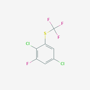 molecular formula C7H2Cl2F4S B1410283 1,4-Dichloro-2-fluoro-6-(trifluoromethylthio)benzene CAS No. 1806351-33-6