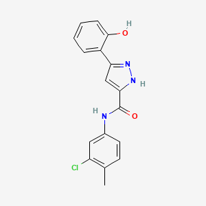 N-(3-chloro-4-methylphenyl)-5-(2-hydroxyphenyl)-1H-pyrazole-3-carboxamide