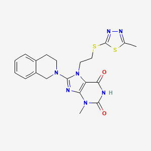 8-(3,4-dihydro-1H-isoquinolin-2-yl)-3-methyl-7-[2-[(5-methyl-1,3,4-thiadiazol-2-yl)sulfanyl]ethyl]purine-2,6-dione