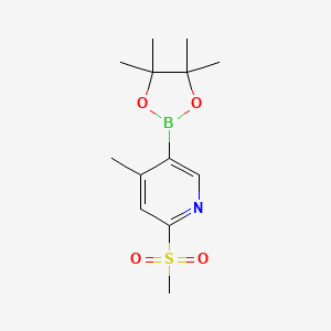 molecular formula C13H20BNO4S B1410286 4-Methyl-2-(methylsulfonyl)-5-(4,4,5,5-tetramethyl-1,3,2-dioxaborolan-2-yl)pyridine CAS No. 1353745-98-8