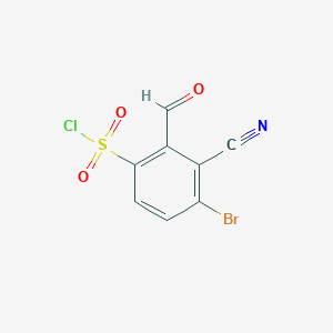 molecular formula C8H3BrClNO3S B1410288 4-Bromo-3-cyano-2-formylbenzenesulfonyl chloride CAS No. 1805246-65-4
