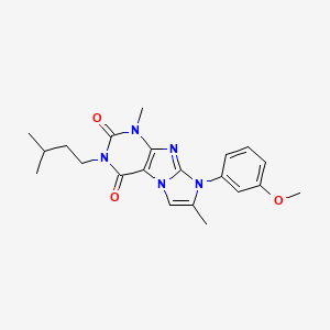 8-(3-methoxyphenyl)-1,7-dimethyl-3-(3-methylbutyl)-1H-imidazo[2,1-f]purine-2,4(3H,8H)-dione