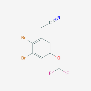 molecular formula C9H5Br2F2NO B1410290 2,3-Dibromo-5-(difluoromethoxy)phenylacetonitrile CAS No. 1805473-73-7