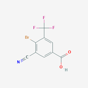molecular formula C9H3BrF3NO2 B1410291 4-Bromo-3-cyano-5-(trifluoromethyl)benzoic acid CAS No. 1806849-89-7