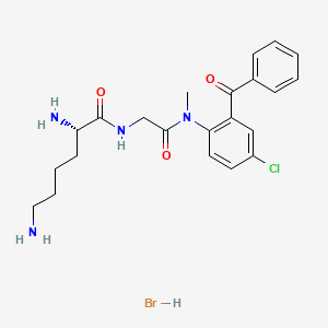 (2S)-2,6-diamino-N-[2-(2-benzoyl-4-chloro-N-methylanilino)-2-oxoethyl]hexanamide;hydrobromide