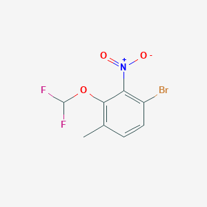 molecular formula C8H6BrF2NO3 B1410293 4-Bromo-2-difluoromethoxy-3-nitrotoluene CAS No. 1804910-61-9