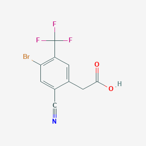 molecular formula C10H5BrF3NO2 B1410294 2-[4-Bromo-2-cyano-5-(trifluoromethyl)phenyl]acetic acid CAS No. 1807206-09-2