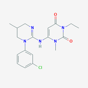 6-[[1-(3-chlorophenyl)-5-methyl-5,6-dihydro-4H-pyrimidin-2-yl]amino]-3-ethyl-1-methylpyrimidine-2,4-dione