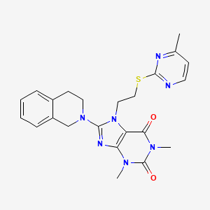 8-(3,4-dihydro-1H-isoquinolin-2-yl)-1,3-dimethyl-7-[2-(4-methylpyrimidin-2-yl)sulfanylethyl]purine-2,6-dione