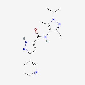 molecular formula C17H20N6O B14102983 N-[3,5-dimethyl-1-(propan-2-yl)-1H-pyrazol-4-yl]-5-(pyridin-3-yl)-1H-pyrazole-3-carboxamide 