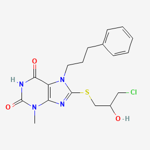 8-(3-Chloro-2-hydroxypropyl)sulfanyl-3-methyl-7-(3-phenylpropyl)purine-2,6-dione