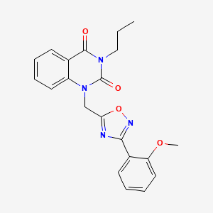 molecular formula C21H20N4O4 B14102996 1-((3-(2-methoxyphenyl)-1,2,4-oxadiazol-5-yl)methyl)-3-propylquinazoline-2,4(1H,3H)-dione 