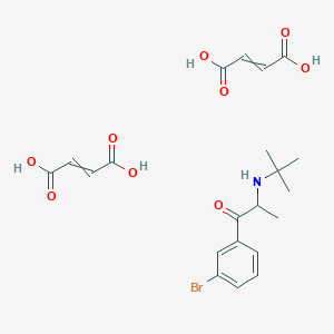 molecular formula C21H26BrNO9 B14103011 1-(3-Bromophenyl)-2-(tert-butylamino)propan-1-one;but-2-enedioic acid 