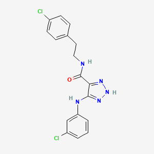 molecular formula C17H15Cl2N5O B14103012 5-[(3-chlorophenyl)amino]-N-[2-(4-chlorophenyl)ethyl]-1H-1,2,3-triazole-4-carboxamide 