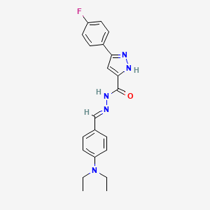 N'-[(1Z)-[4-(diethylamino)phenyl]methylidene]-3-(4-fluorophenyl)-1H-pyrazole-5-carbohydrazide