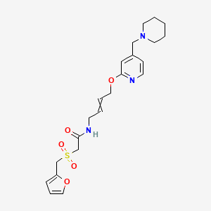 2-(furan-2-ylmethylsulfonyl)-N-[4-[4-(piperidin-1-ylmethyl)pyridin-2-yl]oxybut-2-enyl]acetamide