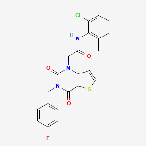 molecular formula C22H17ClFN3O3S B14103134 N-(2-chloro-6-methylphenyl)-2-(3-(4-fluorobenzyl)-2,4-dioxo-3,4-dihydrothieno[3,2-d]pyrimidin-1(2H)-yl)acetamide 