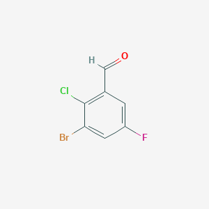 molecular formula C7H3BrClFO B1410314 3-Bromo-2-chloro-5-fluorobenzaldehyde CAS No. 1807017-49-7