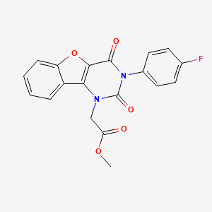 molecular formula C19H13FN2O5 B14103142 Methyl 2-[3-(4-fluorophenyl)-2,4-dioxo-[1]benzofuro[3,2-d]pyrimidin-1-yl]acetate 