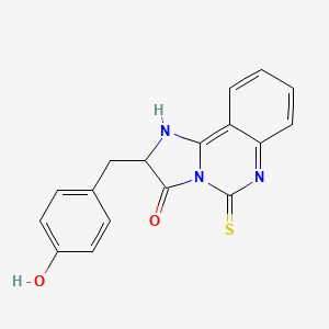 2-[(4-Hydroxyphenyl)methyl]-5-sulfanylidene-1,2-dihydroimidazo[1,2-c]quinazolin-3-one