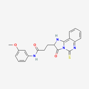 N-(3-methoxyphenyl)-3-{3-oxo-5-sulfanylidene-2H,3H,5H,6H-imidazo[1,2-c]quinazolin-2-yl}propanamide