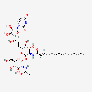 (E)-N-[(2S,3R,4R,5R,6R)-2-[(2R,3R,4R,5S,6R)-3-acetamido-4,5-dihydroxy-6-(hydroxymethyl)oxan-2-yl]oxy-6-[(3R)-3-[(2R,3S,4R,5R)-5-(2,4-dioxopyrimidin-1-yl)-3,4-dihydroxyoxolan-2-yl]-3-hydroxypropyl]-4,5-dihydroxyoxan-3-yl]-13-methyltetradec-2-enamide