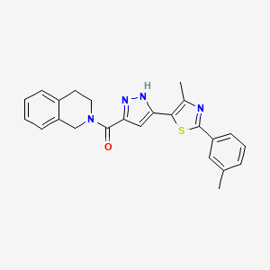 (3,4-dihydroisoquinolin-2(1H)-yl)(3-(4-methyl-2-(m-tolyl)thiazol-5-yl)-1H-pyrazol-5-yl)methanone